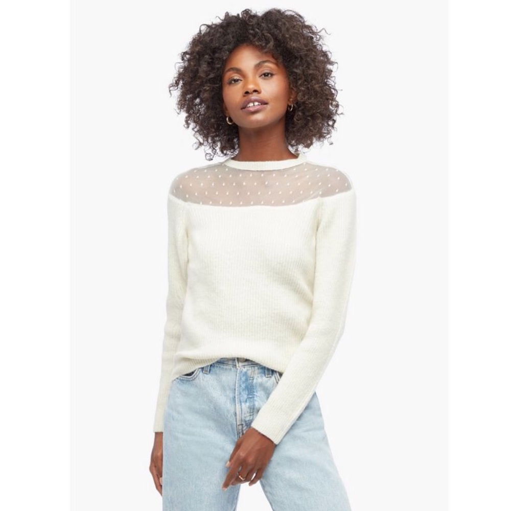 JustFab Lace Inset Sweater - Picture 4 of 4
